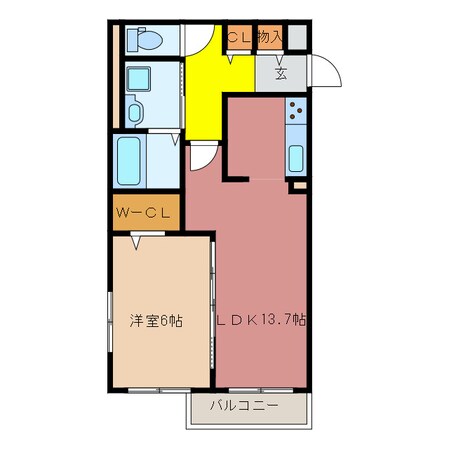 赤堀駅 徒歩8分 3階の物件間取画像